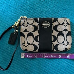 Coach Black and Tan Wristlet